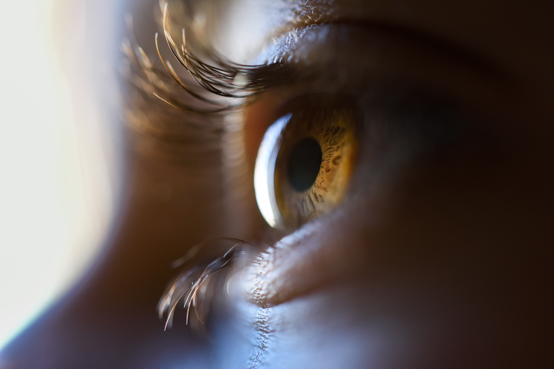 Laser treatment close up image of eye